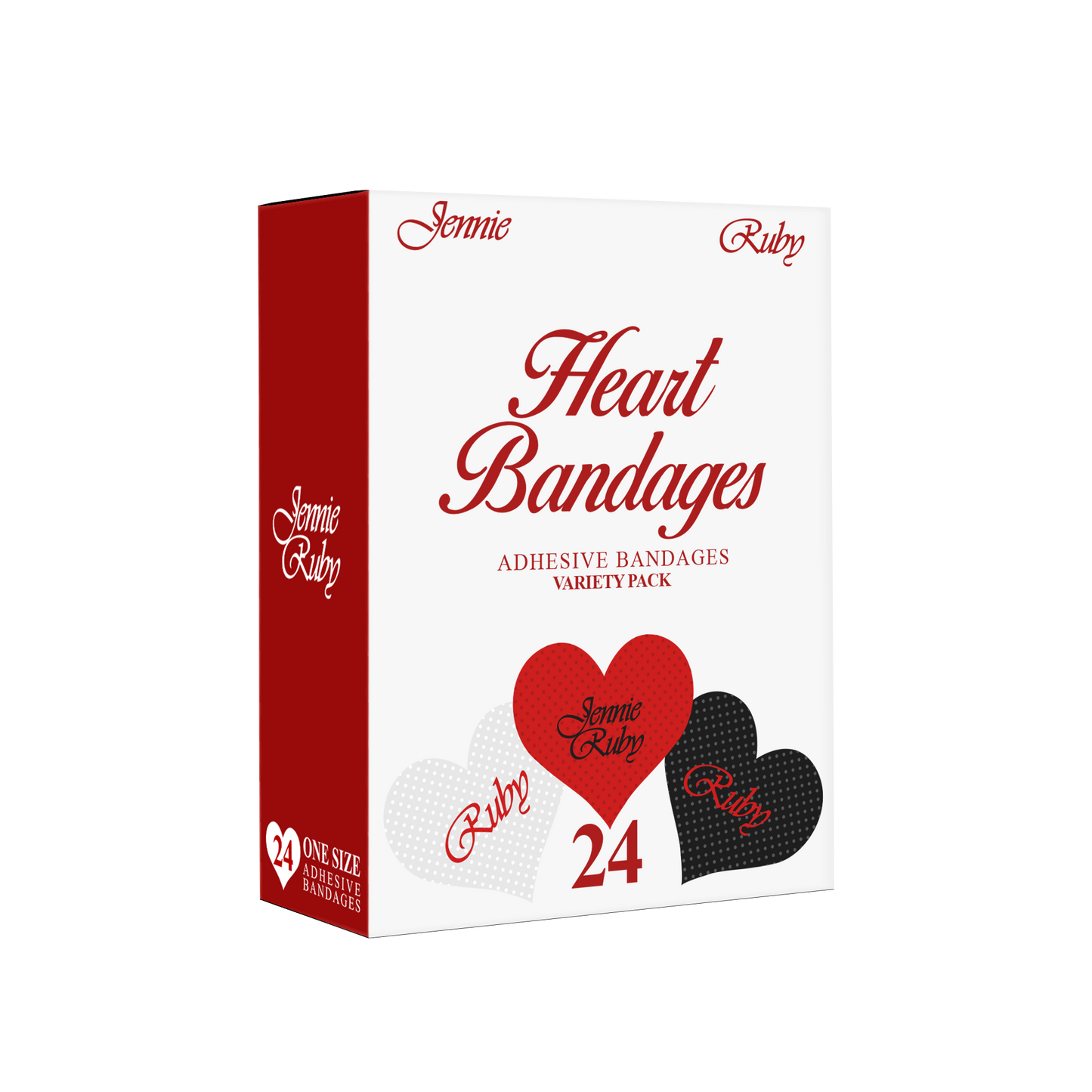 Side view of a bandage set featuring the bandage box.