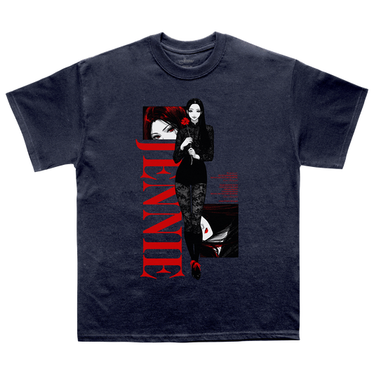 Back to School Anime Washed Black Tee