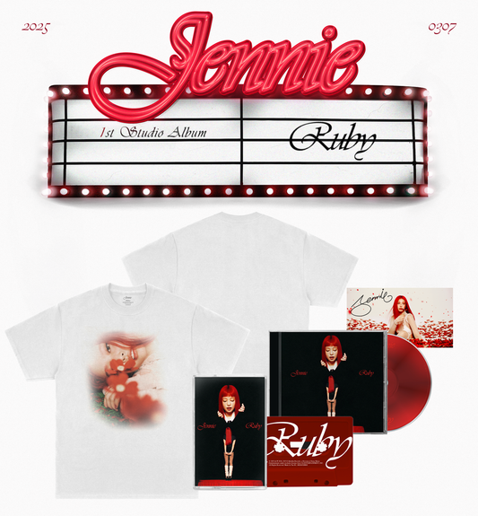 Ruby CD + Cassette + White Photo T-Shirt + Signed Art Card (JENNIE Only Audio)